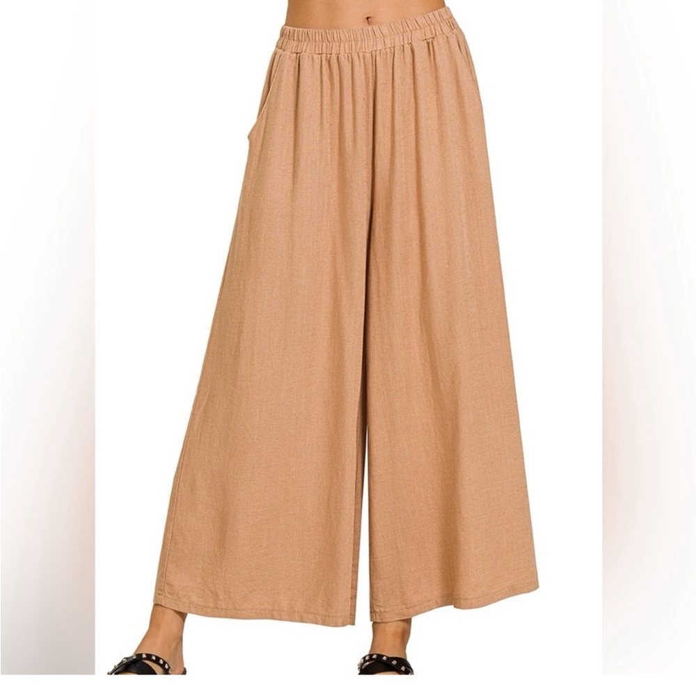 NWT Latte pleated wide leg capri pants by Zenana - women's XL - BWT
